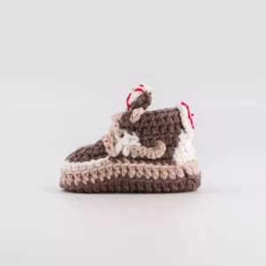 Chaussons bébé baskets crochet | AJ Travis Reverse Mocha – Baby sneakers
