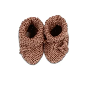 Chaussons de Nouveau Né en Tricot Brun