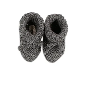 Chaussons de Nouveau Né en Tricot Gris