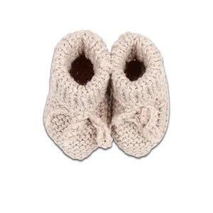 Chaussons Nouveau-Né Tricotés Sesame Beige