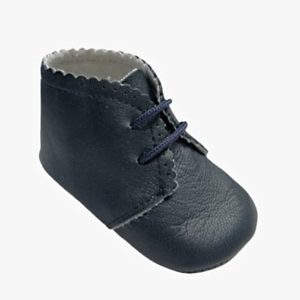 Chaussons bébé hauts en cuir – Bleu marine