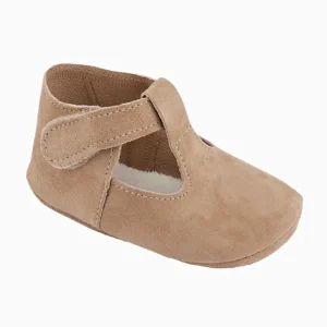 Chaussons bébé légers en cuir doux – Taupe