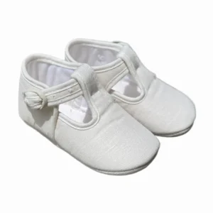 Chaussons bébé légers en lin – Blanc