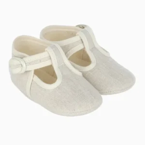 Chaussons bébé légers en lin – Naturel
