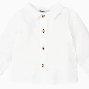 Chemise bébé garçon en gaze de coton – Blanc