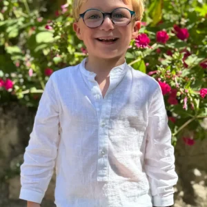 Chemise garçon légère élégante – Blanche