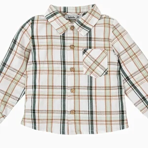 Chemise bébé garçon à carreaux en coton chaud