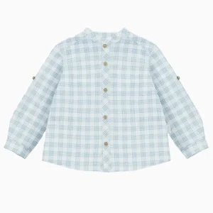 Chemise garçon à carreaux – Bleu/blanc