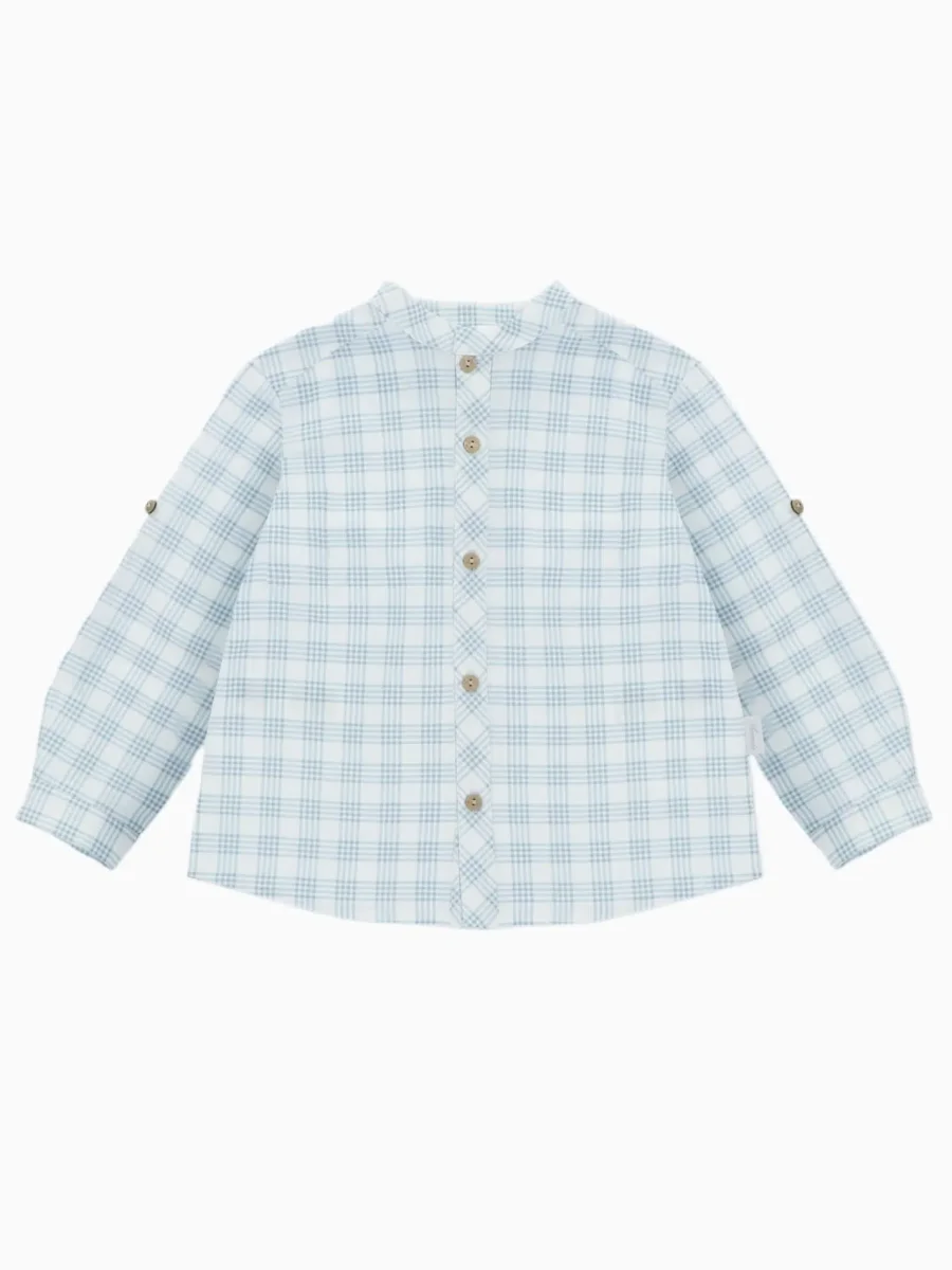 Chemise garçon à carreaux – Bleu/blanc