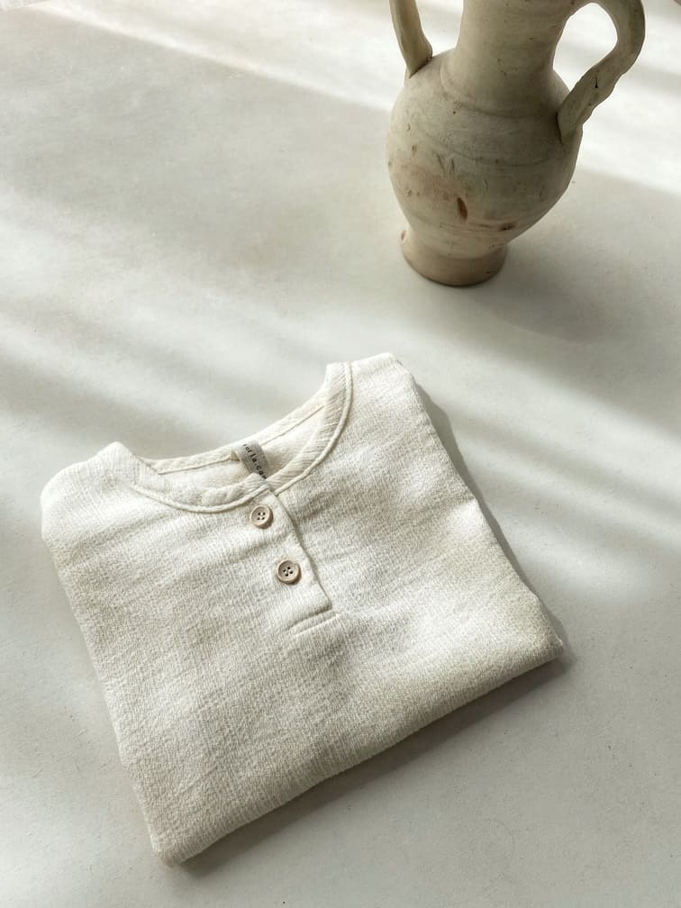 Chemise texturée légère | Ecru – La Camel