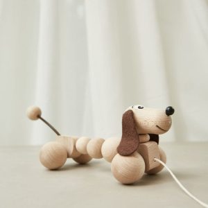 Jouet en bois à tirer chien | Dog – Dottie maie