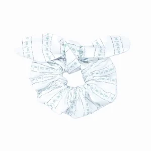 Chouchou à noeud motifs estivaux – Bleu