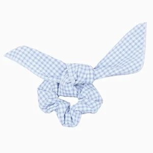 Chouchou à noeud vichy – Bleu