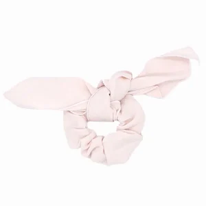 Chouchou à noeud couleur nude- Rose