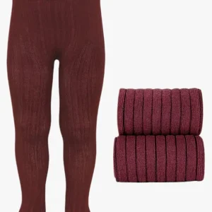 Collant bébé côtelé – Bordeaux