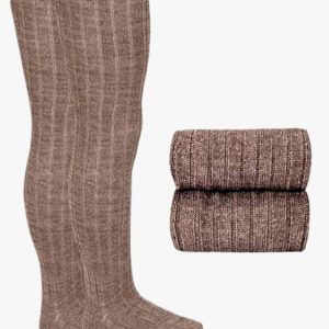 Collant en laine mérinos – Taupe