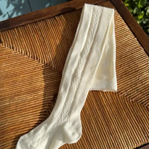 Collant bébé avec torsade latérale – Crème