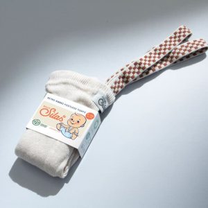 Collants à bretelles damier sans pieds | Cream checked – Silly Silas