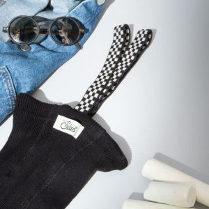 Collants à bretelles damier sans pieds | Black checked – Silly Silas
