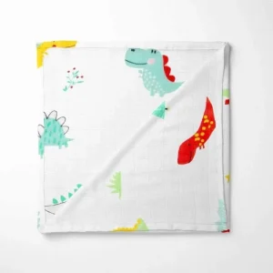 Colorful Dinosaur Bamboo Baby Blanket | Ultra-Soft Educational Nursery Essential
