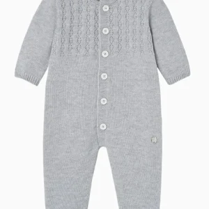 Combinaison bébé en laine – Gris