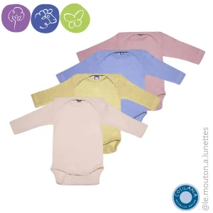 Body bébé en coton laine et soie - manches longues - COSILANA