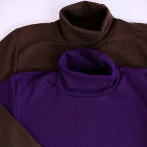 Sous-pull col roulé mérinos enfant - Tricot laine et soie COSILANA