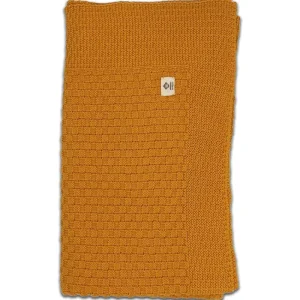 Couverture Bébé en Coton Bio Tissé Ocre