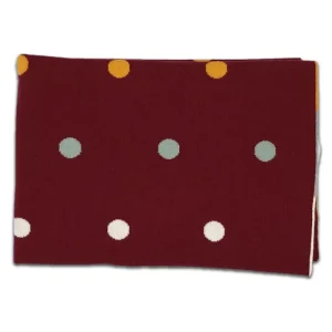 Couverture Bébé en Coton Bio Tissé à Pois Bordeaux