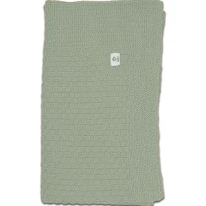Couverture Bébé en Coton Bio Tissé Vert Pâle
