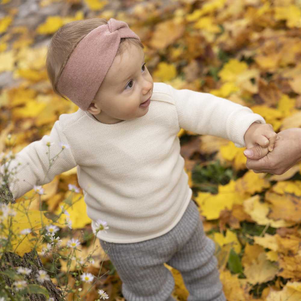 Pullover bébé en laine mérinos bio col boutonné - Disana – Image 5