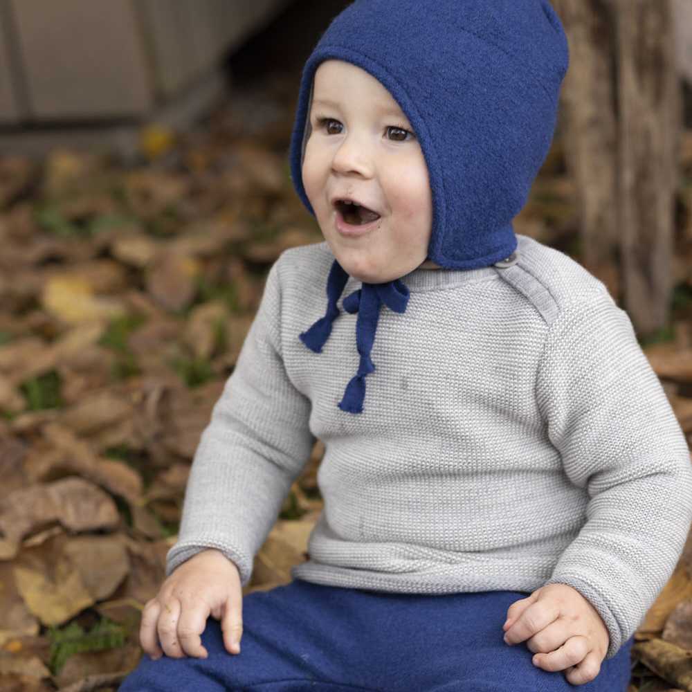 Pullover bébé en laine mérinos bio col boutonné - Disana – Image 6