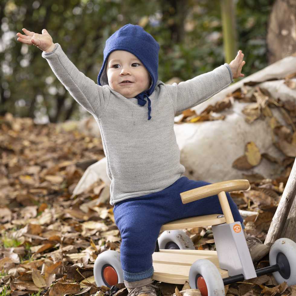Pullover bébé en laine mérinos bio col boutonné - Disana