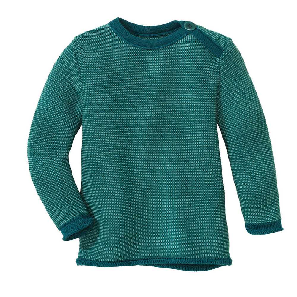 Pullover bébé en laine mérinos bio col boutonné - Disana – Image 8