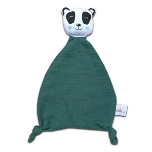 Doudou en Coton Bio Panda Vert Sapin