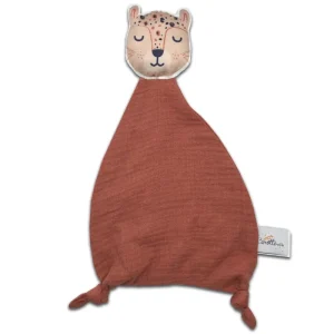 Doudou en Coton Bio Panthère Marsala