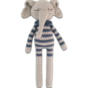 Doudou en Crochet Ellie Eléphant Bleu