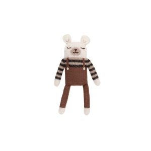 Doudou ours polaire | Salopette noisette – Main sauvage