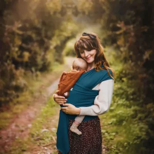 Echarpe de Portage Bio JPMBB Basic Bleu Rétro