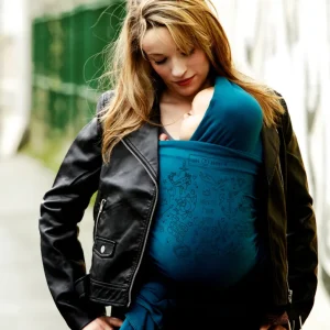 Echarpe de Portage JPMBBBasic Bio Bleu Rétro Tatoo