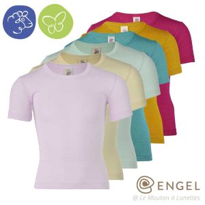 T-shirt enfant en laine mérinos et soie manches courtes - ENGEL NATUR