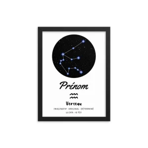 Tableau personnalisé pour bébé - signe astrologique Verseau