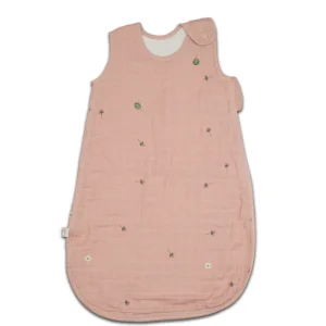 Gigoteuse d'été en Coton Bio Rose avec Petites Fraises