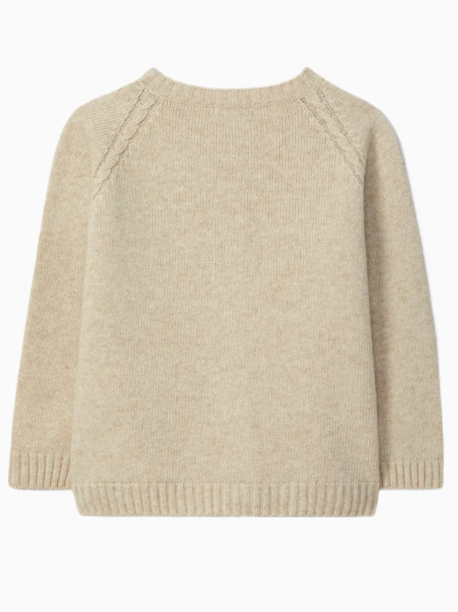 Gilet enfant fille en maille – Beige – Image 5