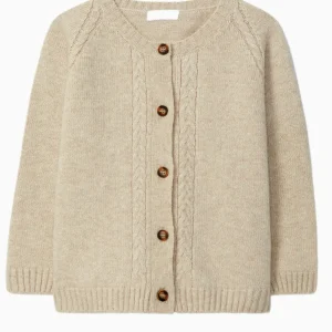 Gilet enfant fille en maille – Beige