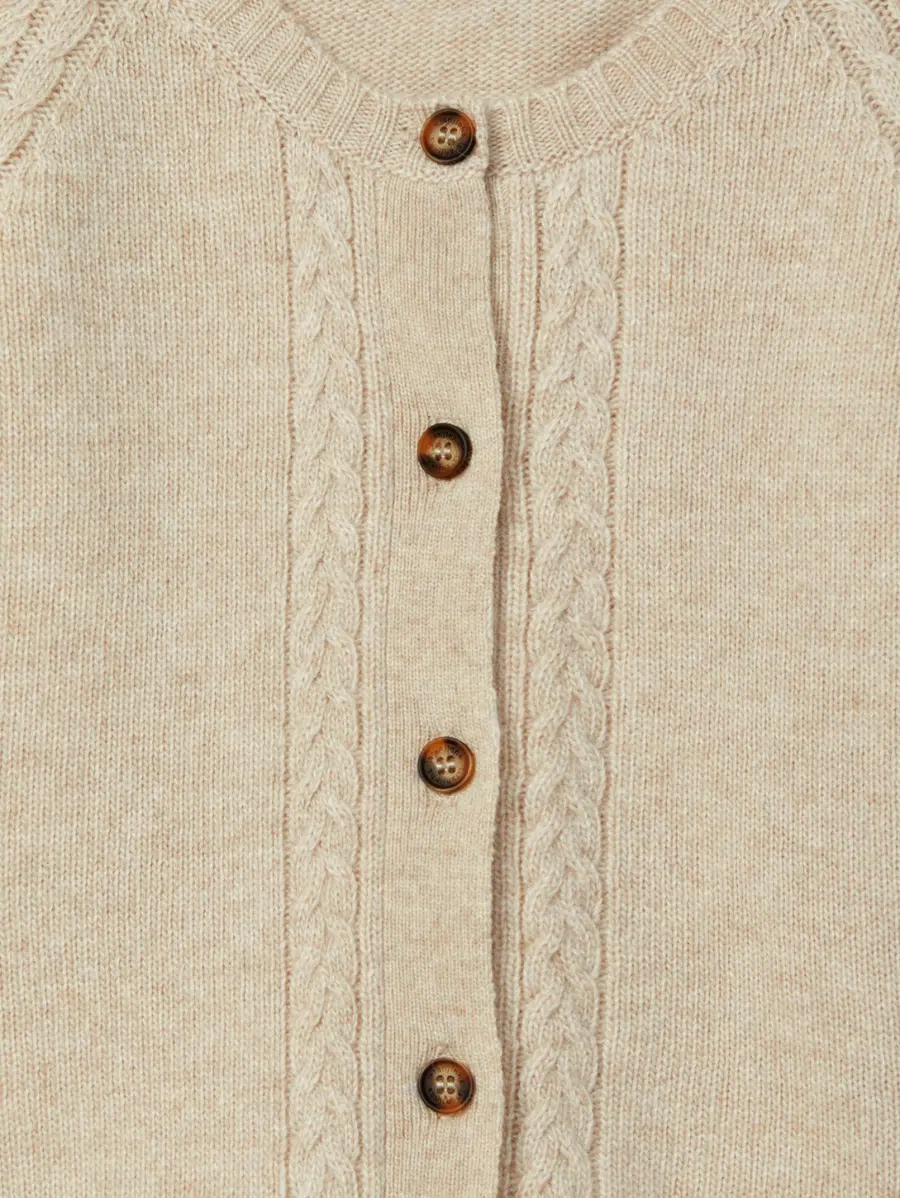 Gilet enfant fille en maille – Beige – Image 4
