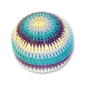 Hochet Balle en Crochet Bleue