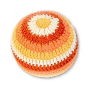 Hochet Balle en Crochet Orange