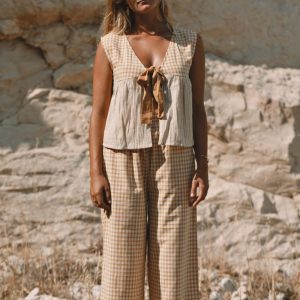 Pantalon Achile Vichy Camel
