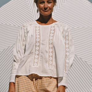 Blouse Louison fine rayures blanches